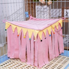 Lanboer 小動物流蘇方形角落躲藏屋 24 x 24 x 24 cm, 粉紅色, 1個