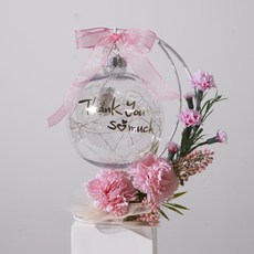 조화 매직볼 LED 무드등 레터링 카네이션 + 쇼핑백, 핑크, 1개