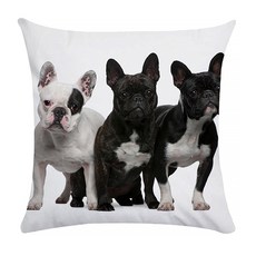 Market A 鬥牛犬印花雙面抱枕套