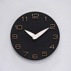 인테리어 빈티지 앤틱 가죽 벽시계 khyn018, 블랙