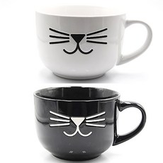 ROYAL BODEN 印花單把手多功能餐碗 2入, 黑色+白色