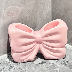 미르노아 로맨틱 매듭리본 오브제 다용도 칫솔꽂이 MMM3510, 핑크, 1개