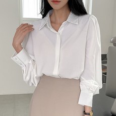 Dearlola 女款防皺泡泡袖暗門襟襯衫