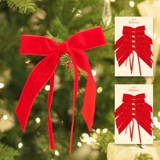 EPLYN 聖誕樹簡易固定聖誕裝飾緞帶, 1套, 紅色_天鵝絨