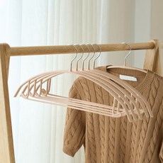 LIV MOM 防肩角防滑鋼製塗層上下衣針織衣架, 10個, 米色