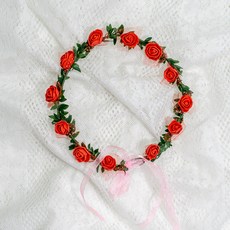 lilydress 玫瑰面紗花環 LFC24, 紅色