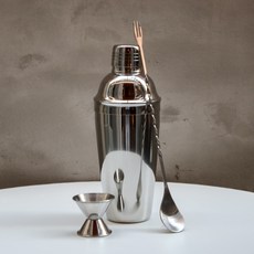 Mrs. Home 雞尾酒雪克杯 700ml + 量酒器 15 x 30 ml + 吧叉匙套組, 1套, 單一顏色