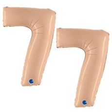 GRABO 銀箔氣球 大 數字7, 2個, 拿鐵