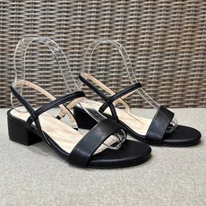 shoes& 女款鬆緊帶中跟繫帶涼鞋 sn051, 230, 黑色