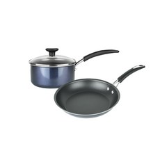 MEYER 電磁爐適用Radiance系列鍋具 3入組, 鑽石藍色, 單柄湯鍋20cm+平底鍋25cm