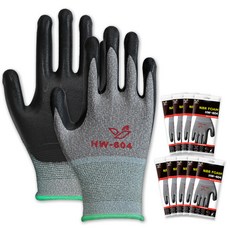 HANWOO HW-604 NBR塗層手套, 10雙, 混色