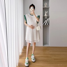 다다랜드 레이스 프릴 임산부 원피스