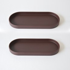 실리콘 다용도 트레이 받침대, 브라운, 2개