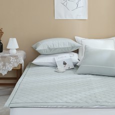 gBEDDING Oblige高密度棉質素色絎縫薄床墊, 灰色