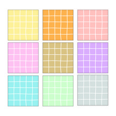 Wannathis 綜合蠟筆格紋便條紙組, 9種, 1套