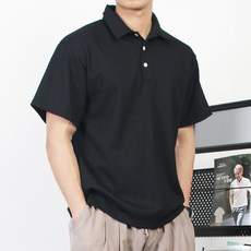 The Mind 男用 NF 落肩涼感翻領針織短袖T恤