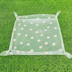 소유공간 투명 프린팅 정원 실내 식물 흙갈이 매트 플라워 M(70 x 70 cm) S265-0162, 1개