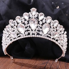 LUNA GLAM 奢華水滴皇冠, 1個, 銀白色