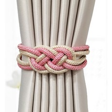 Market A 奢華磁力窗簾束綁帶, 粉色和米色, 1個