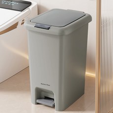 마켓플랜 푸쉬업 다용도 대용량 페달 쓰레기통, 그레이