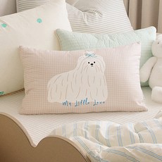 쉬즈홈 아동용 DTP 마이크로 베개 + 베개솜 세트, 리틀코코 베이지