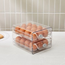 Modern House 雙層抽屜式雞蛋收納盒 24格, 1個, 透明