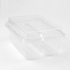 Inp 透明PET三明治盒 2格 12 x 3.5 x 7 cm, 25個, 透明