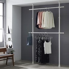 WOORI 38mm 2層固定式掛衣架, 白色