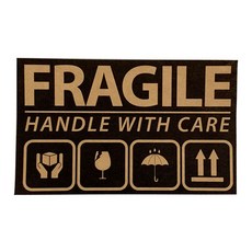 牛皮紙英文小心輕放箱用貼紙, 黑色, 200個