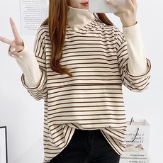 Estella 孕婦條紋連帽長袖上衣 CHS155