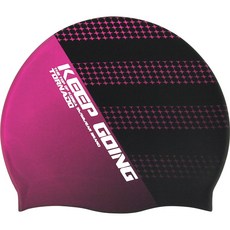 Tornado 設計款矽膠泳帽 TC1939, 黑色 + 粉紅色, 1個