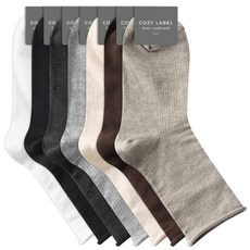 COZY LABEL 女款無壓迫羅紋捲邊襪 7雙組