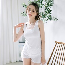 테라우드 여성용 코튼 소프트 스판 런닝나시1P + 2부 속바지1P