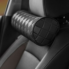 CARCHOIX 車用高級絎縫頭枕頸枕, 黑色, 1個