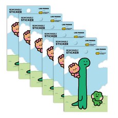 LINE FRIENDS minini JOGUMAN 可撕貼紙, 6個, 量身高