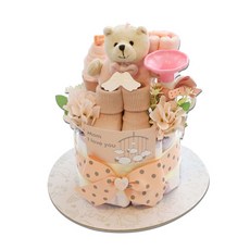 babybakery NEW小羊&熊寶寶尿布蛋糕, 粉色