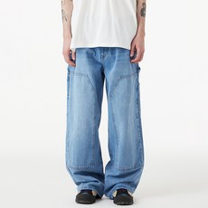 어반에이지 남녀공용 카펜터 워싱 와이드 데님 팬츠