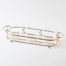 Seven Kitchen金色托盤+甜點碗 3入組, 1套, 混合顏色