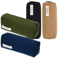 moong9 CAMPUS LAP 簡約筆袋 4件組, 1套, 海軍藍 + 米色 + 卡其色 + 黑色