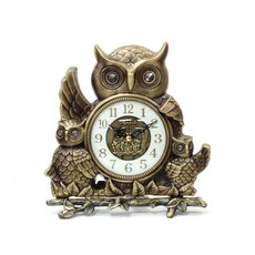 貓頭鷹造型低噪音桌鐘 kmy023, 混色