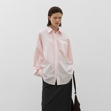 AtelierNain 女性基本款單條紋寬鬆棉質襯衫 BL-4383