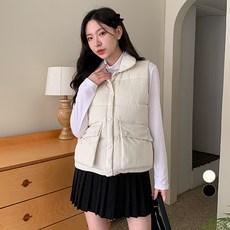 베러스윗 여성용 카라 골덴 빅포켓 패딩조끼