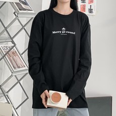 험블스튜디오 여성용 통기성 레터링 이너 레이어드 긴팔티 FF_186