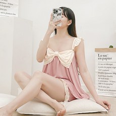 코코드림 여성용 내안의 그대 홈웨어 잠옷 리본 나시 + 반바지 세트 #2153