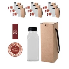 Square Dutch PET 300ml+黑蓋+貼紙LB3M套組, 10組