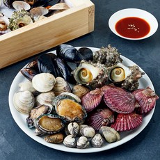 바다자리 온가족 조개모둠 + 초장 육수용 소스 세트 1.7kg (냉장), 1세트