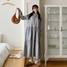 린다샵 리멜리 러블리 프릴 기모 롱 후드 원피스 cpops9458k39