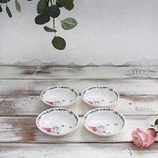 Royal Essex 玫瑰系列骨瓷圓盤, 4個, 單品