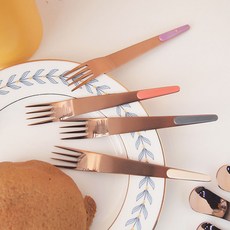 Bogen 糖玫瑰金茶叉 4 件套, 混色, 1套