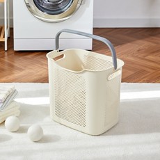 Modern House 附把手方便移動的洗衣籃 35L, 象牙白